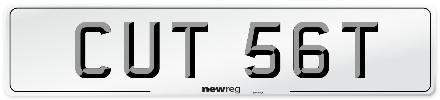 CUT 56T Number Plate from New Reg